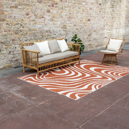 Buitenkleed Swirl Rechthoek - Roest - Dubbelzijdig - Vloerkledenloods