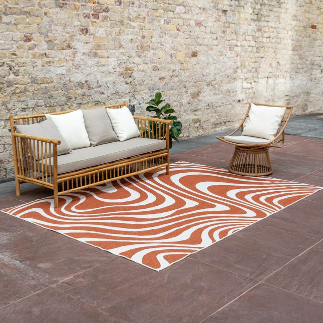 Buitenkleed Swirl Rechthoek - Roest - Dubbelzijdig - Vloerkledenloods