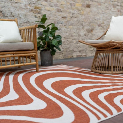 Buitenkleed Swirl Rechthoek - Roest - Dubbelzijdig - Vloerkledenloods