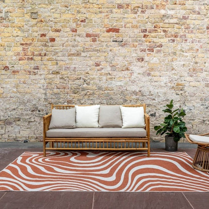 Buitenkleed Swirl Rechthoek - Roest - Dubbelzijdig - Vloerkledenloods