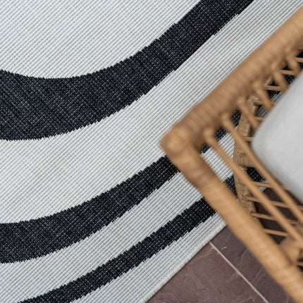 Buitenkleed Swirl Rechthoek - Zwart - Dubbelzijdig - Vloerkledenloods