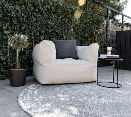 Rond Buiten vloerkleed sage - Grijs -  dubbelzijdig - EVA Interior