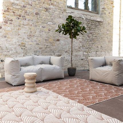 Buitenkleed Deco roest/wit dubbelzijdig