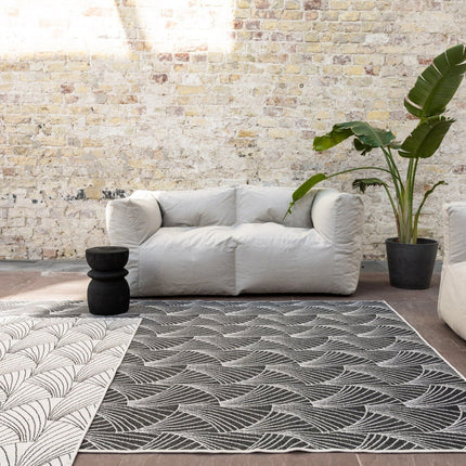 Buitenkleed Deco zwart/wit dubbelzijdig