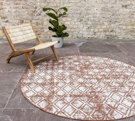 Rond Buitenkleed Frost - Roest - dubbelzijdig - EVA Interior