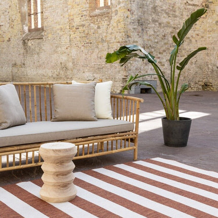 Buitenkleed Stripes roest/wit dubbelzijdig