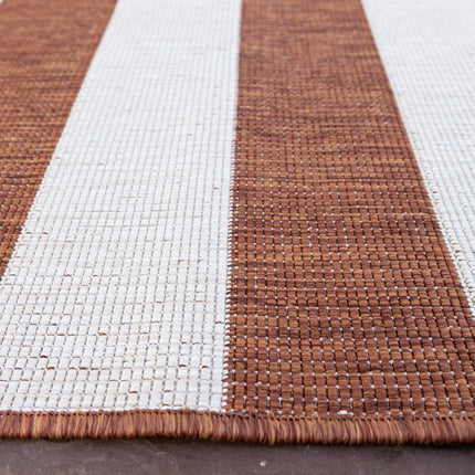 Buitenkleed Stripes roest/wit dubbelzijdig