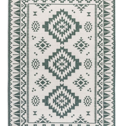 Buitenvloerkleden - Elle Decoration Gemini omkeerbaar binnen- en buitenkleed Dynamic Groen - Vloerkledenloods