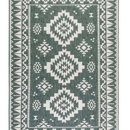 Buitenvloerkleden - Elle Decoration Gemini omkeerbaar binnen- en buitenkleed Dynamic Groen - Vloerkledenloods