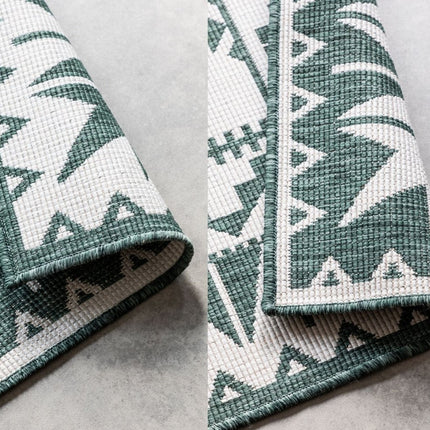 Buitenvloerkleden - Elle Decoration Gemini omkeerbaar binnen- en buitenkleed Dynamic Groen - Vloerkledenloods