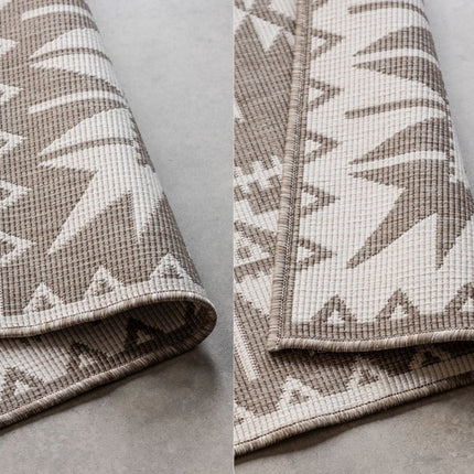 Buitenvloerkleden - Elle Decoration Gemini omkeerbaar binnen- en buitenkleed Dynamic Linnen - Vloerkledenloods