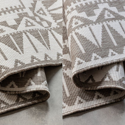 Buitenvloerkleden - Elle Decoration Gemini omkeerbaar binnen- en buitenkleed Dynamic Linnen - Vloerkledenloods