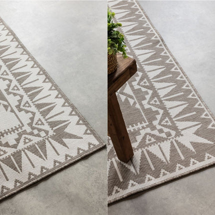 Buitenvloerkleden - Elle Decoration Gemini omkeerbaar binnen- en buitenkleed Dynamic Linnen - Vloerkledenloods
