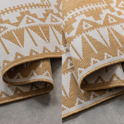 Buitenvloerkleden - Elle Decoration Gemini omkeerbaar binnen- en buitenkleed Dynamic Oker - Vloerkledenloods