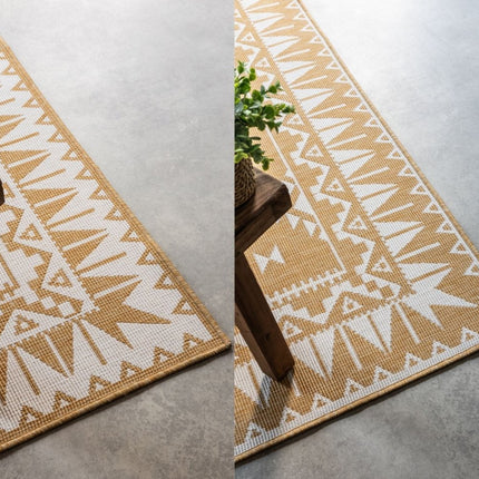 Buitenvloerkleden - Elle Decoration Gemini omkeerbaar binnen- en buitenkleed Dynamic Oker - Vloerkledenloods
