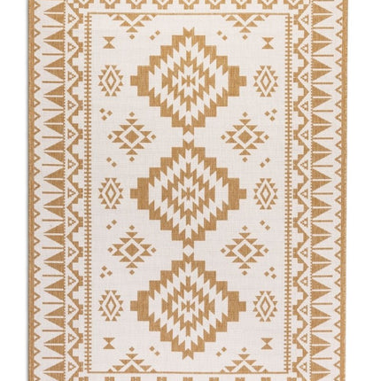Buitenvloerkleden - Elle Decoration Gemini omkeerbaar binnen- en buitenkleed Dynamic Oker - Vloerkledenloods