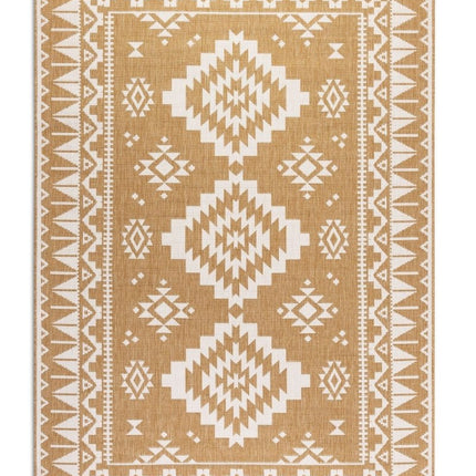 Buitenvloerkleden - Elle Decoration Gemini omkeerbaar binnen- en buitenkleed Dynamic Oker - Vloerkledenloods