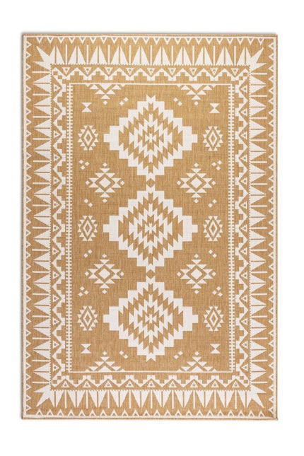 Buitenvloerkleden - Elle Decoration Gemini omkeerbaar binnen- en buitenkleed Dynamic Oker - Vloerkledenloods