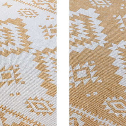 Buitenvloerkleden - Elle Decoration Gemini omkeerbaar binnen- en buitenkleed Dynamic Oker - Vloerkledenloods