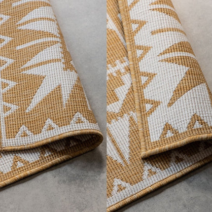 Buitenvloerkleden - Elle Decoration Gemini omkeerbaar binnen- en buitenkleed Dynamic Oker - Vloerkledenloods