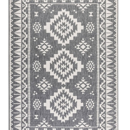 Buitenvloerkleden - Elle Decoration Gemini omkeerbaar binnen- en buitenkleed Dynamic Zilver - Vloerkledenloods