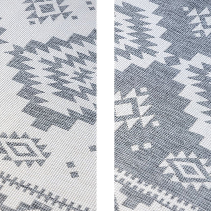 Buitenvloerkleden - Elle Decoration Gemini omkeerbaar binnen- en buitenkleed Dynamic Zilver - Vloerkledenloods