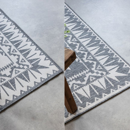 Buitenvloerkleden - Elle Decoration Gemini omkeerbaar binnen- en buitenkleed Dynamic Zilver - Vloerkledenloods