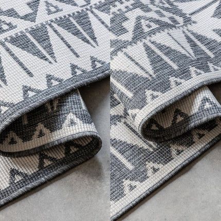 Buitenvloerkleden - Elle Decoration Gemini omkeerbaar binnen- en buitenkleed Dynamic Zilver - Vloerkledenloods