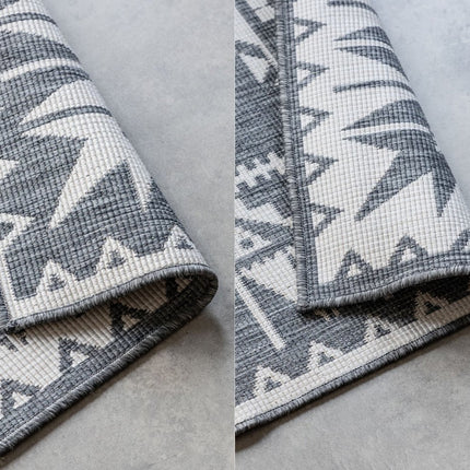 Buitenvloerkleden - Elle Decoration Gemini omkeerbaar binnen- en buitenkleed Dynamic Zilver - Vloerkledenloods
