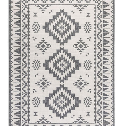 Buitenvloerkleden - Elle Decoration Gemini omkeerbaar binnen- en buitenkleed Dynamic Zilver - Vloerkledenloods