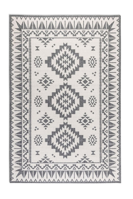Buitenvloerkleden - Elle Decoration Gemini omkeerbaar binnen- en buitenkleed Dynamic Zilver - Vloerkledenloods