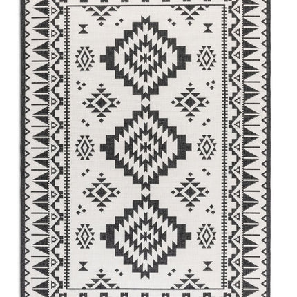Buitenvloerkleden - Elle Decoration Gemini omkeerbaar binnen- en buitenkleed Dynamic Zwart - Vloerkledenloods