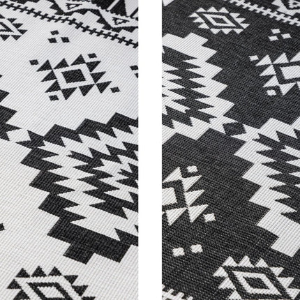 Buitenvloerkleden - Elle Decoration Gemini omkeerbaar binnen- en buitenkleed Dynamic Zwart - Vloerkledenloods