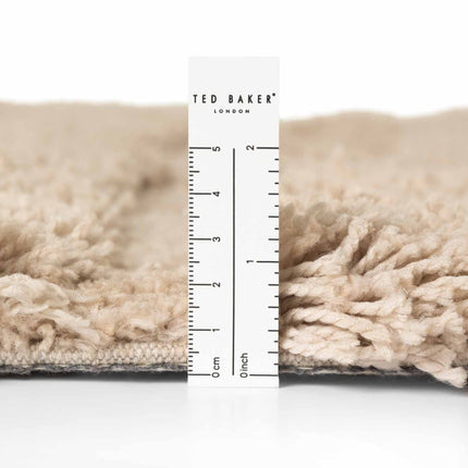 Ted Baker Lambeth hoogpolig vloerkleed rond Jasper Beige - Vloerkledenloods
