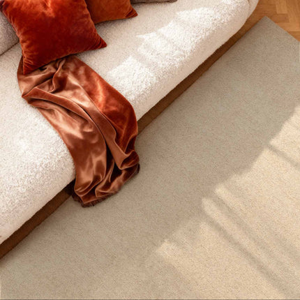 Elle Decoration Puristic fijne bouclé wollen vloerkleed Knots Lichtbeige - Vloerkledenloods