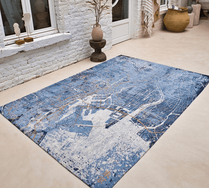 Cities Tokyo Collection Condcutive blue 9314 - Louis de Poortere - Vloerkledenloods