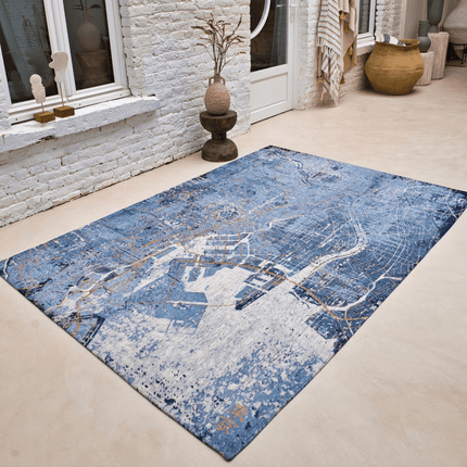 Cities Tokyo Collection Condcutive blue 9314 - Louis de Poortere - Vloerkledenloods