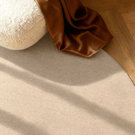 Elle Decoration Puristic fijne bouclé wollen vloerkleed Knots Lichtbeige - Vloerkledenloods