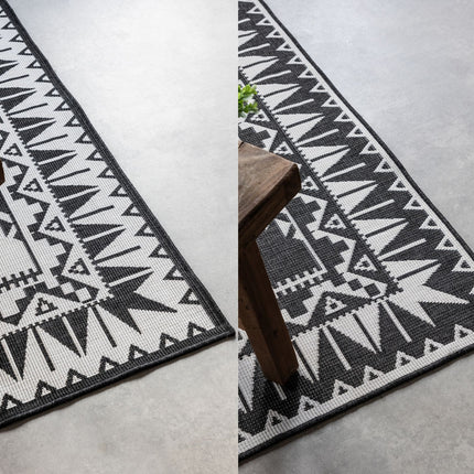 Elle Decoration Gemini omkeerbaar binnen- en buitenvloerkleed Dynamic Zwart - Vloerkledenloods