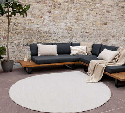 Buitenkleed Druppel Mono - Naturel/Wit - Dubbelzijdig - EVA Interior