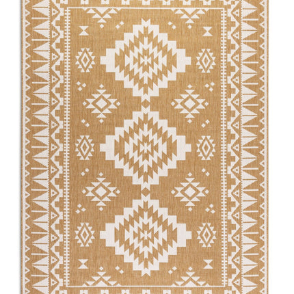 Elle Decoration Gemini omkeerbaar binnen- en buitenvloerkleed Dynamic Oker - Vloerkledenloods