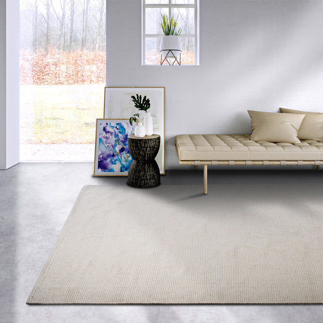 Elle Decoration Delhi wollen vloerkleed Pradesh Naturel Wit - Vloerkledenloods