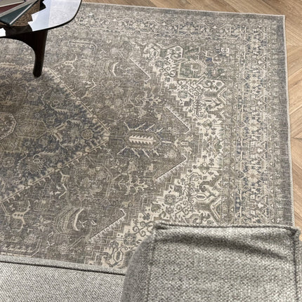 Vintage vloerkleed Ethel Groen/Blauw