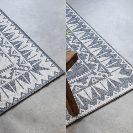 Elle Decoration Gemini omkeerbaar binnen- en buitenvloerkleed Dynamic Zilver - Vloerkledenloods