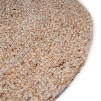 Feelgood by Brinker rond wollen vloerkleed Bellano beige 142 - Vloerkledenloods