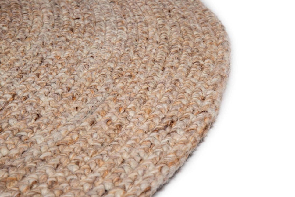 Feelgood by Brinker rond wollen vloerkleed Bellano beige 142 - Vloerkledenloods