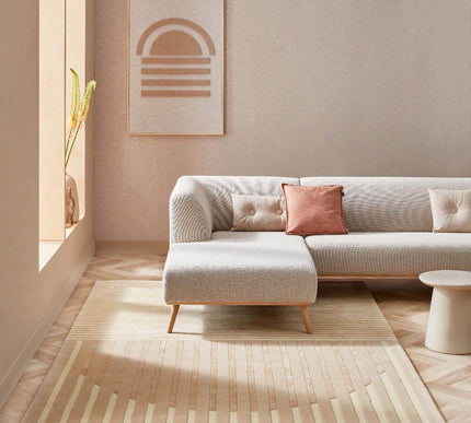 Feelgood By Brinker vloerkleed Fano beige white - Vloerkledenloods