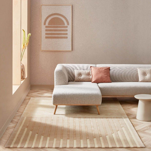 Feelgood By Brinker vloerkleed Fano beige white - Vloerkledenloods
