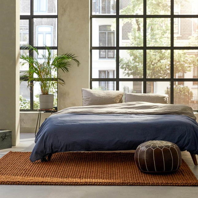 Feelgood by Brinker wollen vloerkleed New Loop bruin 631 - Vloerkledenloods