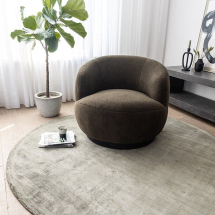 Rond Vloerkleed Felva Viscose Silk Groen